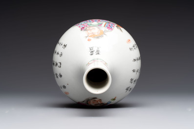 A Chinese famille rose 'Wu Shuang Pu' vase and a tazza, 19/20th C.