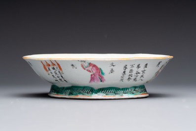A Chinese famille rose 'Wu Shuang Pu' vase and a tazza, 19/20th C.