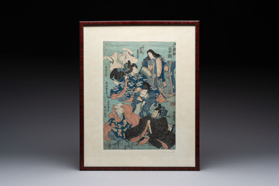 Utagawa Kuniyoshi 歌川 国芳 (1797-1861) and Utagawa Kunisada 歌川国貞 (1786-1865): 'Four Woodblock Prints', Edo, 19th C.