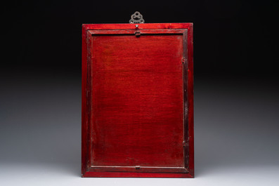Three Chinese reverse glass paintings, 19/20th C.
