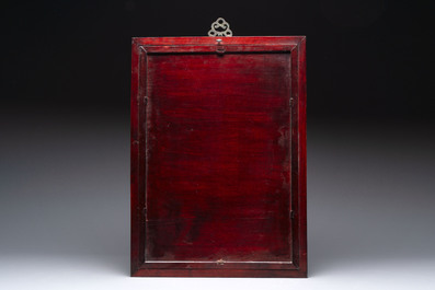 Three Chinese reverse glass paintings, 19/20th C.