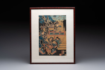 Utagawa Kuniyoshi 歌川 国芳 (1797-1861) and Utagawa Kunisada 歌川国貞 (1786-1865): 'Four Woodblock Prints', Edo, 19th C.