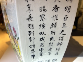 A Chinese hexagonal qianjiang cai vase, signed Wang Qi 王琦, dated 1913