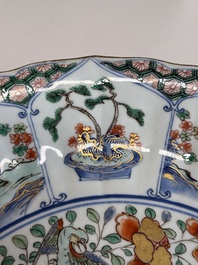 A Chinese famille verte armorial 'Provinces' dish with the arms of Utrecht, Kangxi