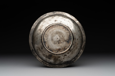An Indo-Persian tinned brass bowl, 19th C.
