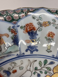 A Chinese famille verte armorial 'Provinces' dish with the arms of Utrecht, Kangxi