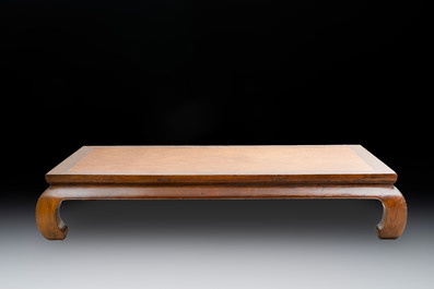 A large Chinese wooden daybed, 19/20th C.