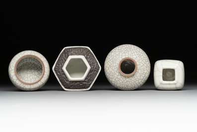 A varied collection of six Chinese ge-type wares, 19/20th C.