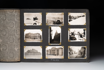 (Graphic content!) A photo album with sights of China and post-war scenes, 20th C.