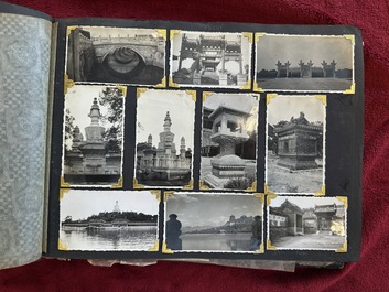 (Graphic content!) A photo album with sights of China and post-war scenes, 20th C.