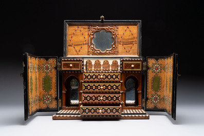 A rare bone-inlaid Nasrid-style table cabinet, Spain, 19th C.