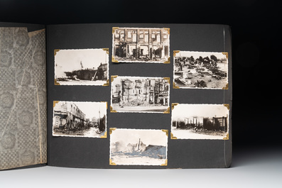 (Graphic content!) A photo album with sights of China and post-war scenes, 20th C.
