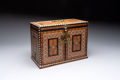 A rare bone-inlaid Nasrid-style table cabinet, Spain, 19th C.