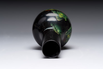 A collection of seven Chinese Fuzhou or Foochow lacquer vases, 19/20th C.