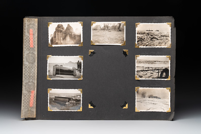 (Graphic content!) A photo album with sights of China and post-war scenes, 20th C.
