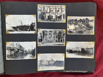 (Graphic content!) A photo album with sights of China and post-war scenes, 20th C.