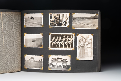 (Graphic content!) A photo album with sights of China and post-war scenes, 20th C.