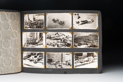 (Graphic content!) A photo album with sights of China and post-war scenes, 20th C.