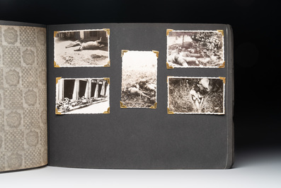 (Graphic content!) A photo album with sights of China and post-war scenes, 20th C.