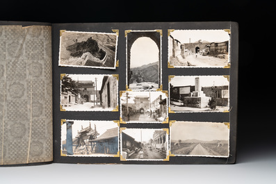 (Graphic content!) A photo album with sights of China and post-war scenes, 20th C.