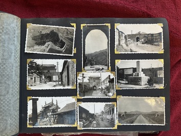 (Graphic content!) A photo album with sights of China and post-war scenes, 20th C.