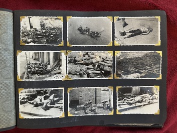 (Graphic content!) A photo album with sights of China and post-war scenes, 20th C.