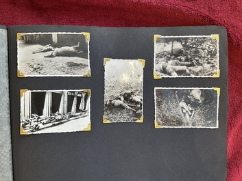 (Graphic content!) A photo album with sights of China and post-war scenes, 20th C.