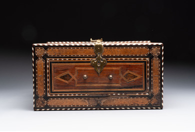 A rare bone-inlaid Nasrid-style table cabinet, Spain, 19th C.