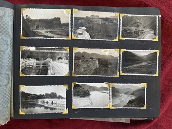 (Graphic content!) A photo album with sights of China and post-war scenes, 20th C.