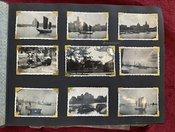 (Graphic content!) A photo album with sights of China and post-war scenes, 20th C.