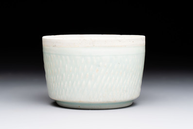A Chinese qingbai bowl with castor relief design, Song