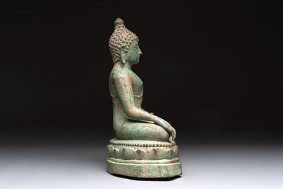 A Thai bronze sculpture of Shakyamuni Buddha, probably 15/16th C.