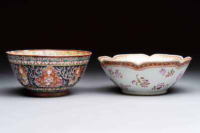 A Chinese Bencharong bowl for the Thai market and an export bowl for the American market, 19th C.