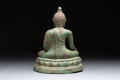 A Thai bronze sculpture of Shakyamuni Buddha, probably 15/16th C.