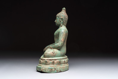 A Thai bronze sculpture of Shakyamuni Buddha, probably 15/16th C.