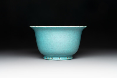 A Chinese robin's egg-glazed jardini&egrave;re, 19th C.