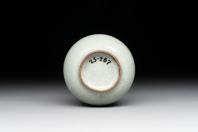 A small Chinese Guan-type Longquan celadon bottle vase, Song/Yuan