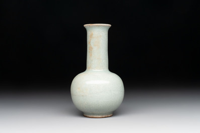 A small Chinese Guan-type Longquan celadon bottle vase, Song/Yuan