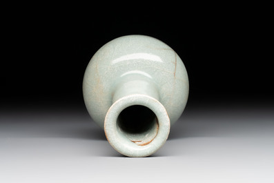 A small Chinese Guan-type Longquan celadon bottle vase, Song/Yuan