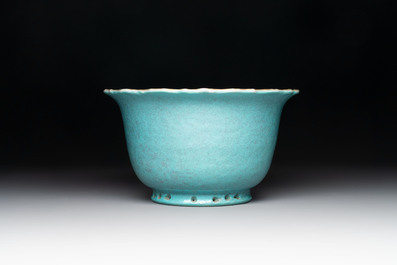 A Chinese robin's egg-glazed jardini&egrave;re, 19th C.