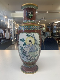 Four pairs of Chinese cloisonn&eacute; vases, 20th C.