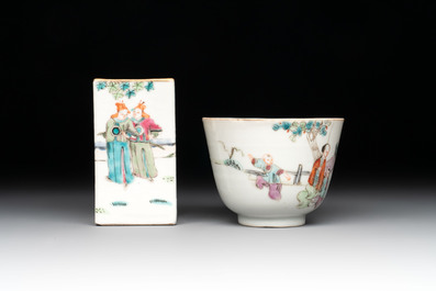 A varied collection of six Chinese famille rose wares, signed Hong Yishun 洪義順 and Luo Yongda 羅永發, Guangxu mark, 19/20th C.