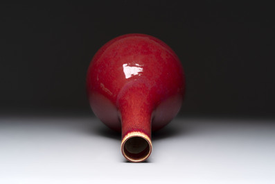 A Chinese sang-de-boeuf bottle vase, 19/20th C.