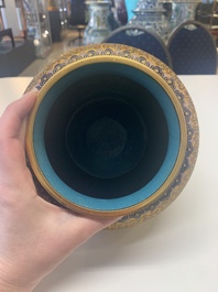 Four pairs of Chinese cloisonn&eacute; vases, 20th C.