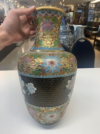 Four pairs of Chinese cloisonn&eacute; vases, 20th C.