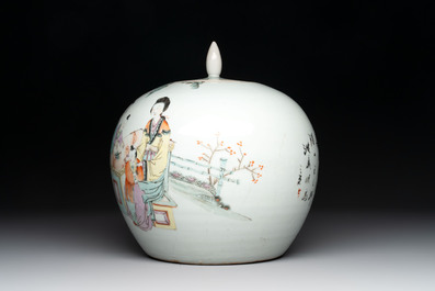 A varied collection of six Chinese famille rose wares, signed Hong Yishun 洪義順 and Luo Yongda 羅永發, Guangxu mark, 19/20th C.