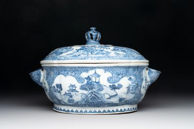 Ten Chinese blue and white wares, Jin Tang Fa Ji 錦堂發記 and Wan Yu 玩玉 mark, 18/20th C.