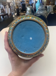 Four pairs of Chinese cloisonn&eacute; vases, 20th C.