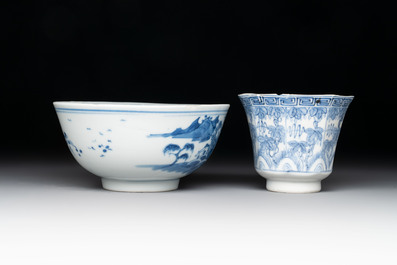 Ten Chinese blue and white wares, Jin Tang Fa Ji 錦堂發記 and Wan Yu 玩玉 mark, 18/20th C.