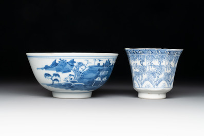 Ten Chinese blue and white wares, Jin Tang Fa Ji 錦堂發記 and Wan Yu 玩玉 mark, 18/20th C.